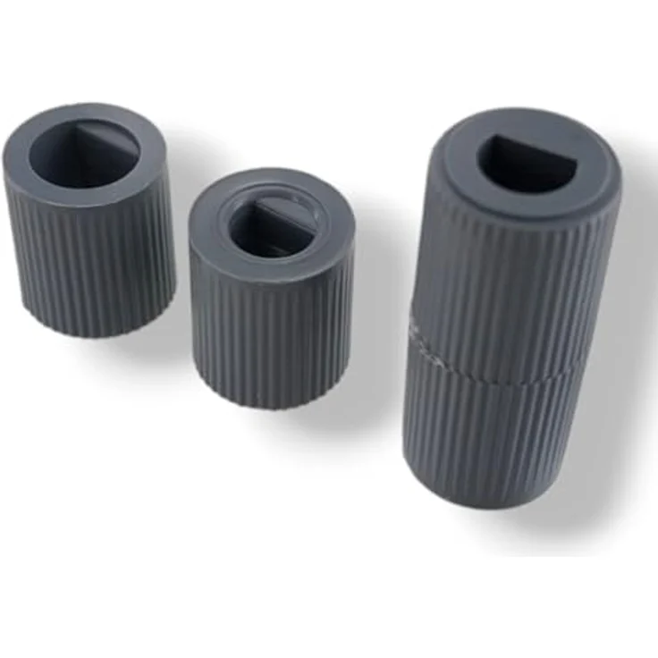 DL-pro 5x Universal Drehknopf Set Ø 42mm, Herdknöpfe mit 6mm und 8mm Adaptern, silbern, für Backofen und Gasherd – Bild 3