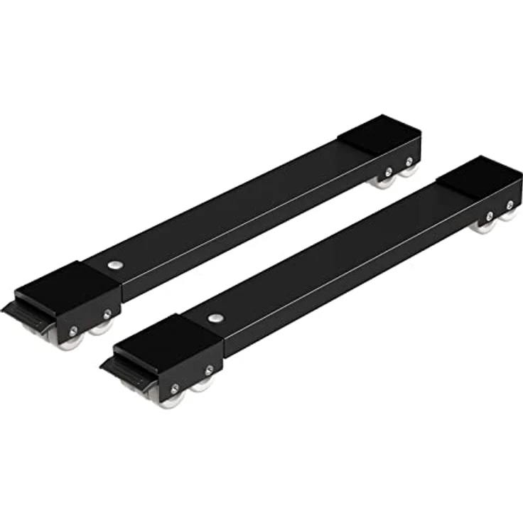 Ronlap 2er-Set mobiler Waschmaschinen-Untergestell Transportroller, verstellbar 44cm-70,5cm, mit 24 Polypropylen-Rädern und Bremse, Schwarz – Bild 1