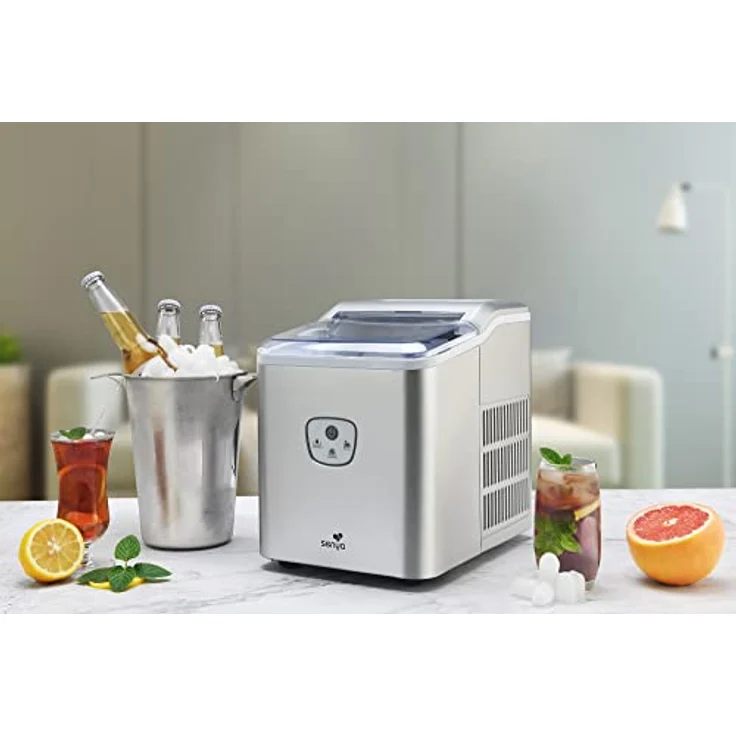 Senya SYCP-IM002, Eiswürfelmaschine aus Kunststoff, 12 kg/24 Stunden, 1,6 l Behälter, leise, silber – Bild 2