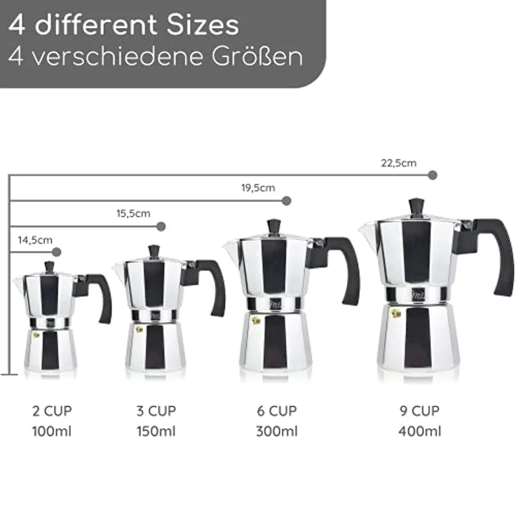 Milu Espressokocher Set 3 Tassen, aluminium – Bild 6