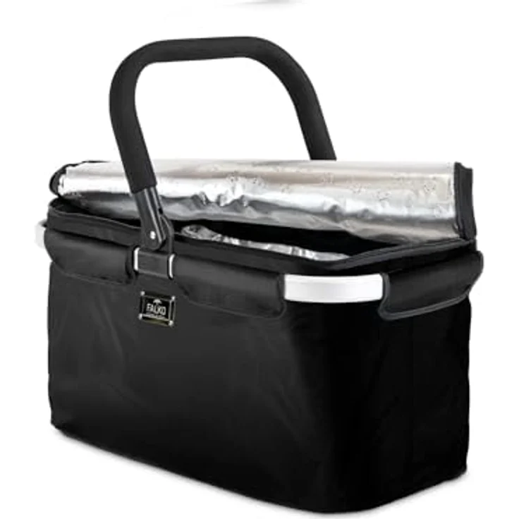 Genius Thermo Einkaufskorb schwarz, 25 l Volumen, praktische Innen-Isolierung – Bild 2