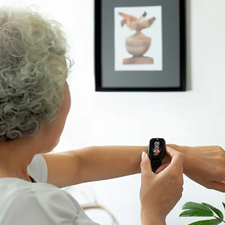 FOREVER Smartwatch ST-100 für Damen Herren, GPS-Smartwatch für Senioren mit SOS, 1,47 ” großer Touch-Farbbildschirm, Pulsmesser Schrittzähler mit Sturzerkennung - Schwarz – Bild 4