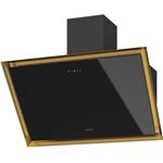 Oranier schwarze breite Kopffrei Wandhaube 90 cm Abluftbetrieb Aura - effektive Dunstabzugshaube im Schräghauben Design