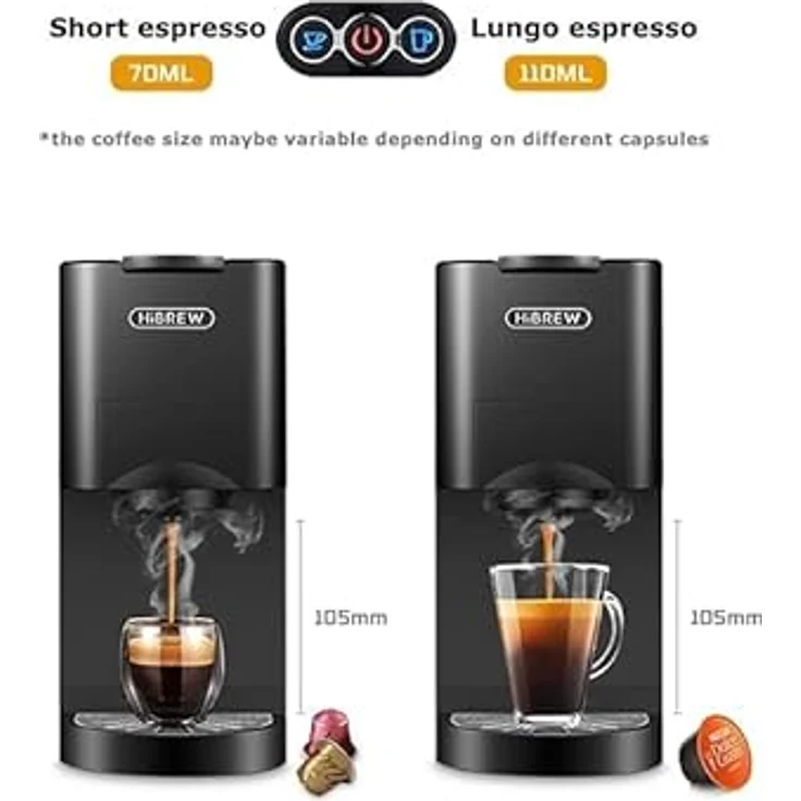 HiBREW HiBREW Kapselmaschine, 5 in 1 Kaffeemaschine, Kalt/Heiß-Modus, Anti-Trocken-Schutz – Bild 4