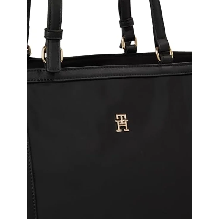 Tommy Hilfiger Shopper TH ESSENTIAL S TOTE, Handtasche Damen Tasche Damen Henkeltasche Recycelte Materialien, Schwarz – Bild 4