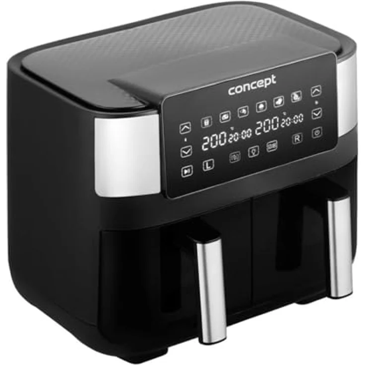 Concept FR8000 Luftfritteuse, 2850 W, 8 l, Schwarz/Silber, Heißluftfritteuse – Bild 3