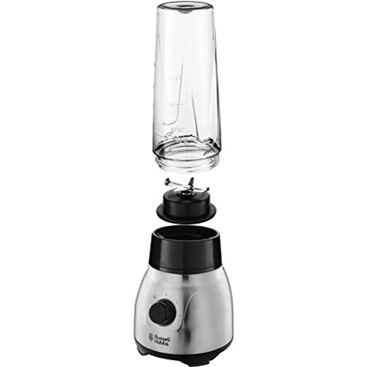 Russell Hobbs Standmixer Glas Steel 2-in-1, inkl. To-Go-Becher & Deckel, 1.5l Glasbehälter, Mixer 0.8 PS-Motor, Impuls--Ice-Crush Funktion, mini Smoothie-Maker 23821-56 – Bild 4