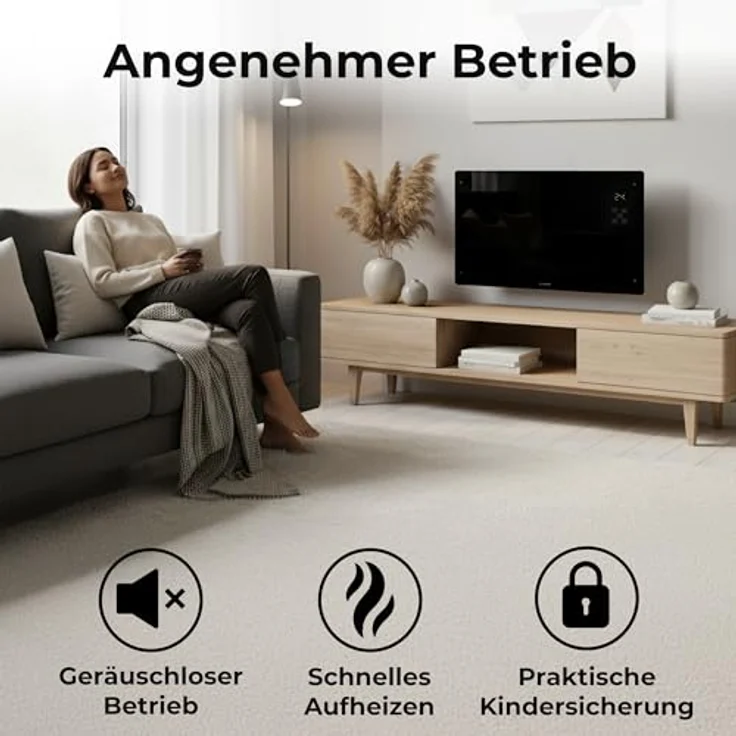 KLAMER Konvektor Pro 2500 W, Smart WLAN Heizgerät mit App- & Timersteuerung, Frostschutzmodus, LED-Display, Überhitzungsschutz, Wand- oder Standmontage für Wohn- & Schlafräume – Bild 5
