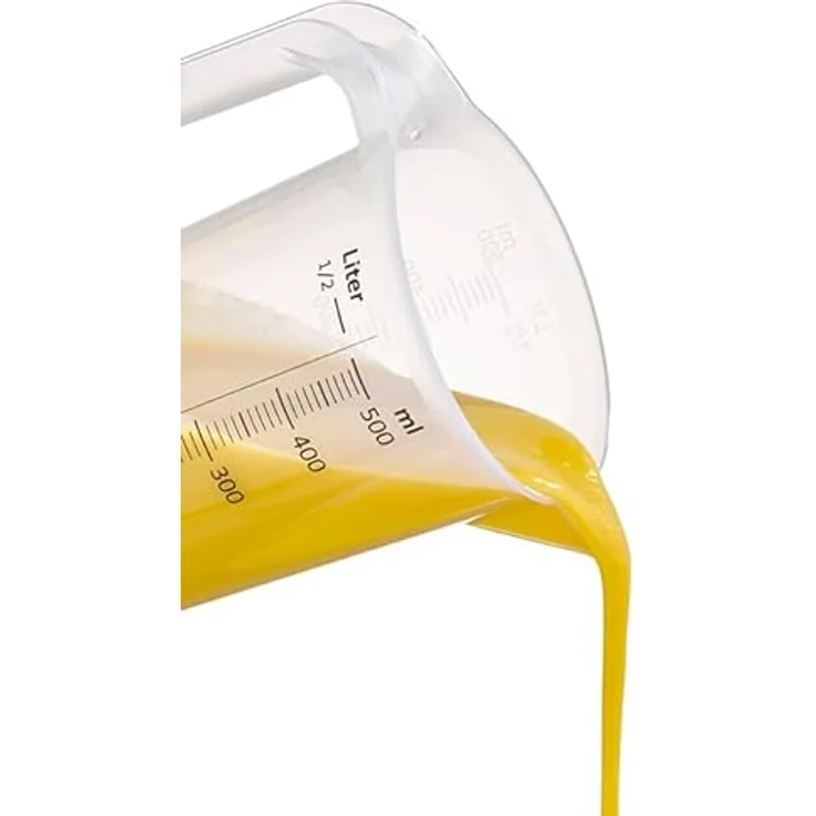 Messbecher -STACKABLE- Ø 9 cm, H: 14 cm, 0,5 Liter Polypropylen mit offenem Griff geprägte Maßskalierung außen Liter- - Milliliter-Einteilung – Bild 6