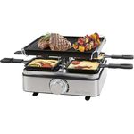 ProfiCook® Raclette PC RG 1301, Raclette-Grill für 4 Personen mit 4 Pfännchen, Wendegussplatte, stufenlos regelbarem Thermostat und 800 Watt Leistung