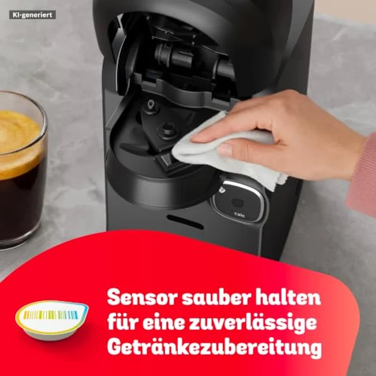 Bosch TAS172B Kaffeepadmaschine, 0.85 l Wassertank, 1400 W, INTELLIBREW Barcode-Technologie, IntensityBoost, One-Touch-Bedienung – Bild 8