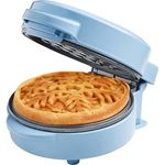 Bestron Mini-Waffeleisen mit Schneeflocken-Muster, kleiner Waffelmaker mit Antihaftbeschichtung, für Kindergeburtstage, Familienfeiern, Ostern oder Weihnachten, Retro Design, 550 Watt, Farbe: Blau