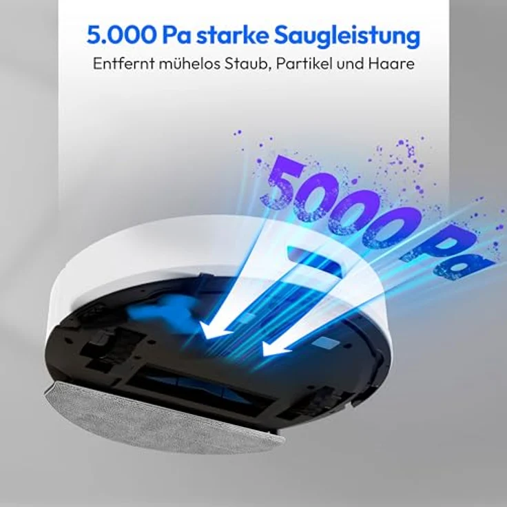 Medion® Saugroboter X23 SW+, smarter Saugroboter mit Wischfunktion, Absaugstation, beutellos, weiß – Bild 4