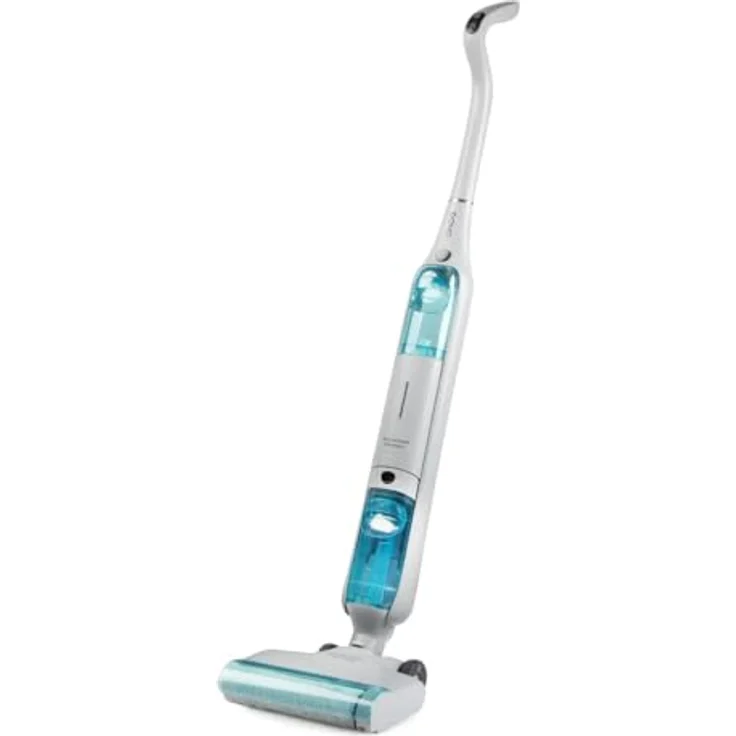 Domo DO253SW, Akku-Stabstaubsauger in Weiß und Blau, 120 W, 0,45 l Tank, schnurloses Wischen und Saugen, Selbstreinigungsfunktion – Bild 1