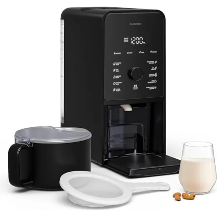 Klarstein Marcia Touch Nussdrink- und Haferdrinkmaschine, 1200W, 12 Programme, Selbstreinigung, 1,2L Edelstahl, LCD-Touch