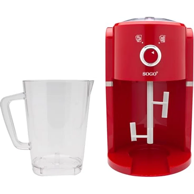 Sogo Slushy Maker, Eisherstellung, 30 Watt, 1,1 Liter, rot, BPA-frei, zwei Eiszerkleinerungsoptionen – Bild 4
