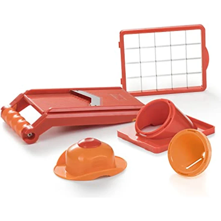Genius Nicer Dicer Chef S Zubehör-Set, 5-tlg mit XXL-Messereinsatz und Spiraleinsatz für perfekte Gemüsespaghetti – Bild 1