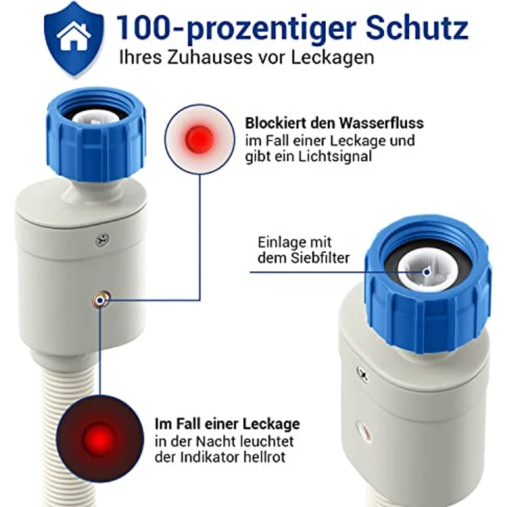 VIOKS Aquastop Schlauch 3/4 Zoll, 3 m Zulaufschlauch für Waschmaschine und Spülmaschine, temperaturbeständig bis 25 °C – Bild 3