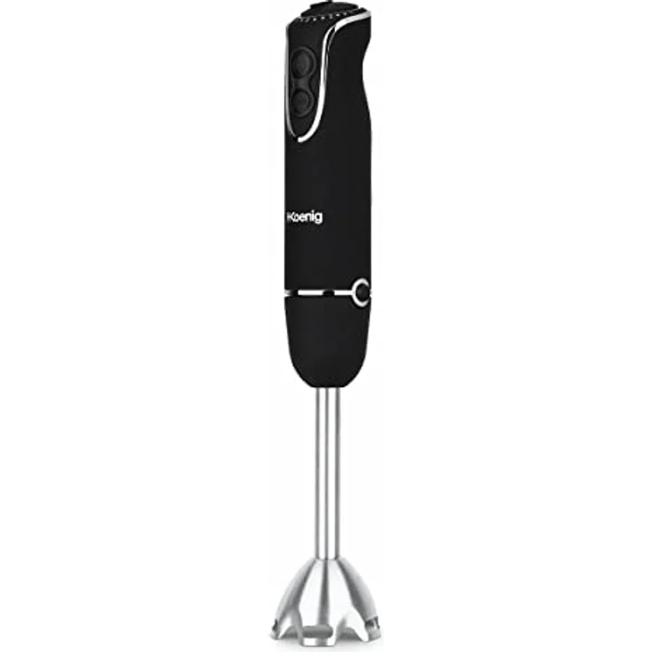 H.Koenig MIX75 Stabmixer-Set - Mixbecher, Schneebesen und Pürierstab - 5 Geschwindigkeitsstufen - 750 W - Spülmaschinenfest - Edelstahl - schwarz – Bild 4