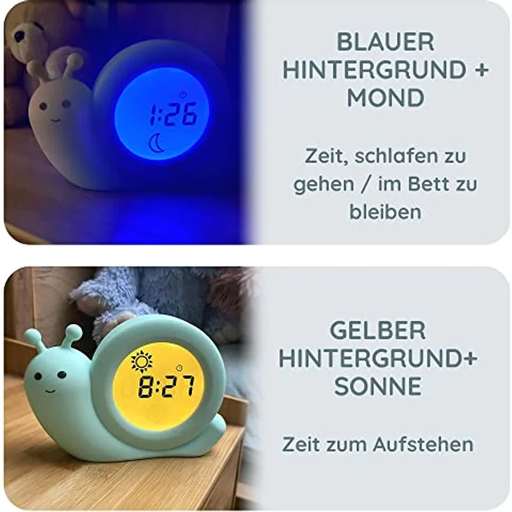Alecto Wecker BC100 Simon, kabelloser & wiederaufladbarer Schlaftrainer mit Nachtlicht – Bild 2