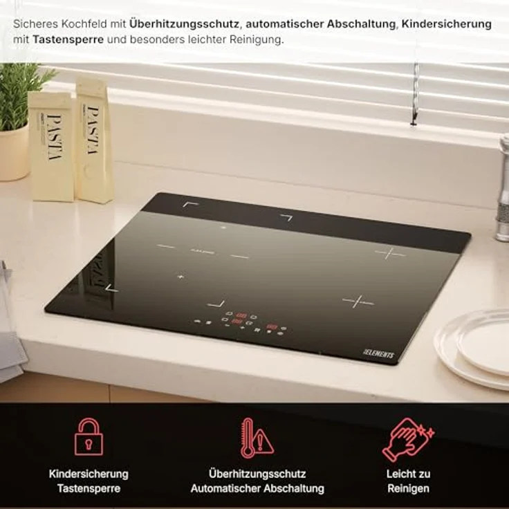 KB Elements 4-Zonen Induktions-Kochfeld mit Flexzone, Warmhaltefunktion und PowerBoost, Schwarz – Bild 6