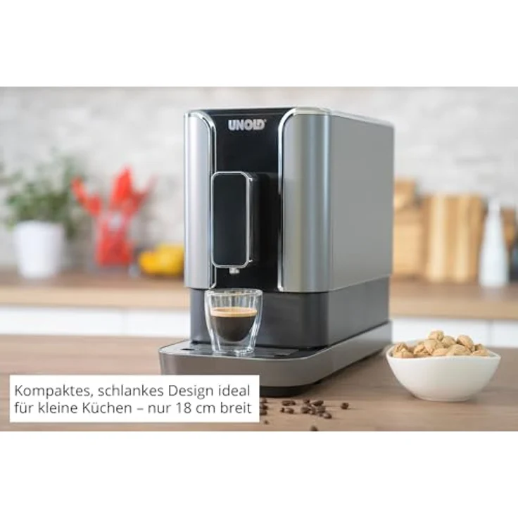 Unold 28835 Kaffeevollautomat Luca, Heißwasser-Funktion für Tee, individuelle Programmierung, 1,2 L Wassertank, Entkalkungsprogramm, Touch-Bedienung – Bild 2
