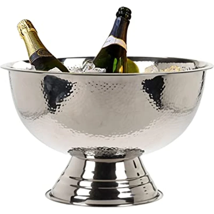 Champagnerschale 39x24 cm gehämmert Edel – Bild 1