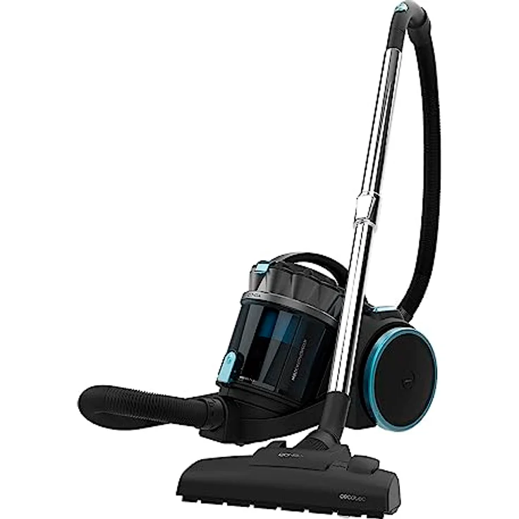 Cecotec CONGA ROCKSTAR MULTICYCLONIC XL ANIMAL PLUS, beutelloser Multizyklon-Staubsauger mit 800W, Schwarz/Blau, für Tierhaare, 4L Staubbehälter, inkl. Mopp-Zubehör – Bild 1