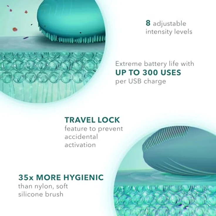 FOREO Elektrische Gesichtsreinigungsbürste LUNA™ 4 go, Personalisierte Reinigung & straffende Massage, USB-Ladung, Blau – Bild 3