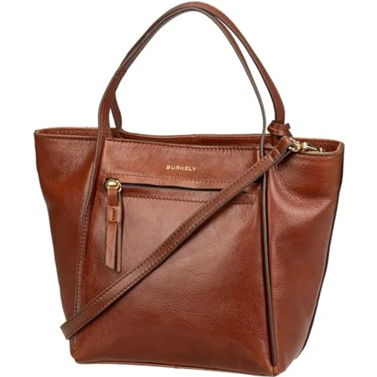 Burkely Umhängetasche, Klassische Schultertasche mit verstellbarem Schulterriemen, Braun – Bild 3