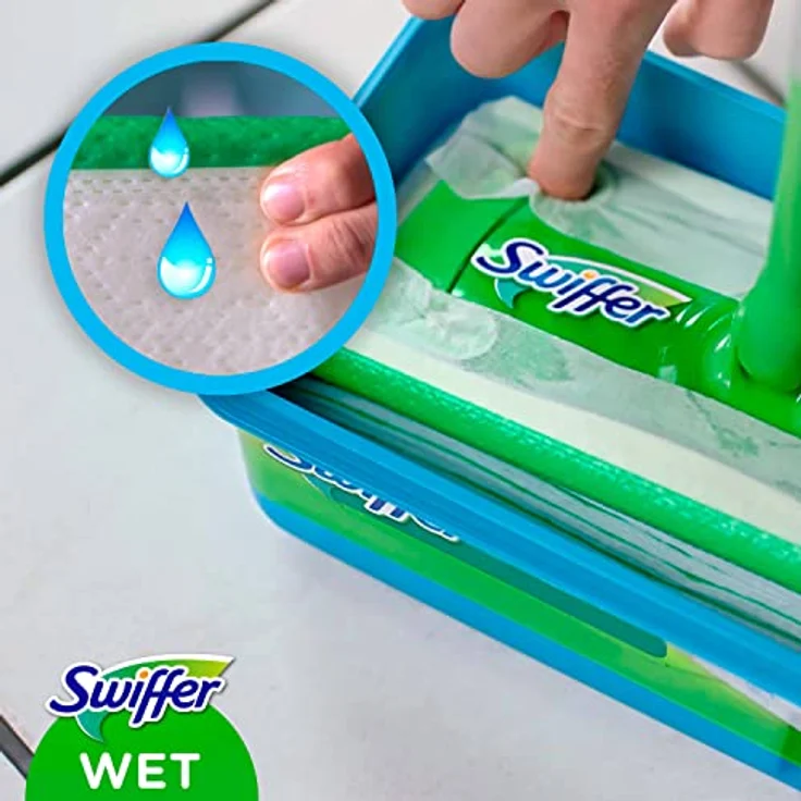 Swiffer Bodenwischer Feuchte Bodentücher Nachfüllpack Mit Zitrone Frischem Duft 10x, Für Eine Schnelle Und Einfache Reinigung, Lemon, Grün/Weiß – Bild 5