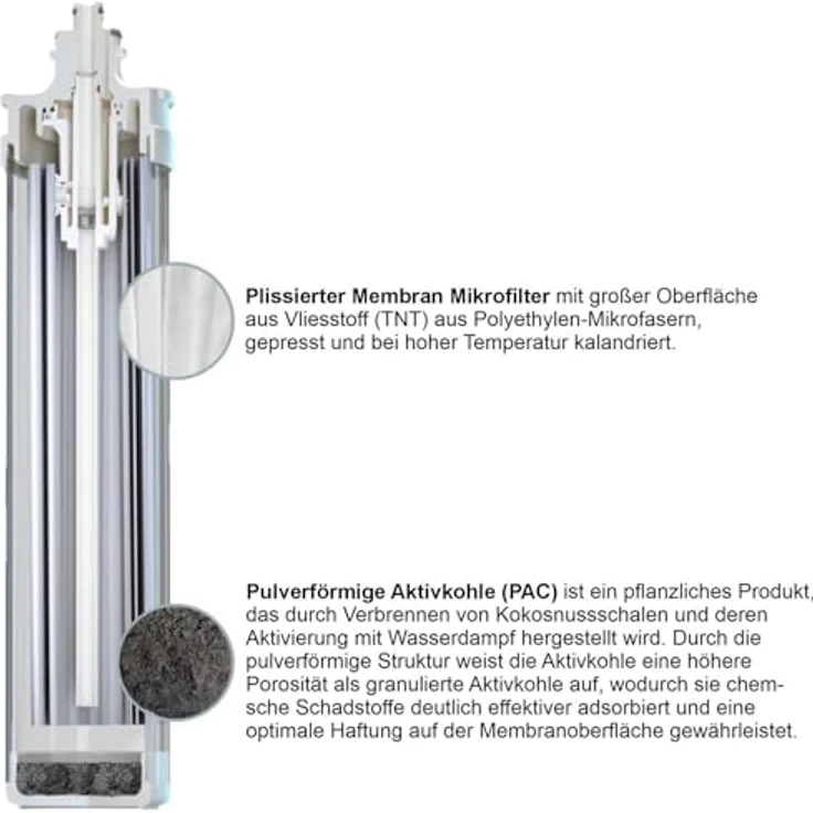 BieTal Wasserfilter Refiner 350 AG, 0,5 µm aktivkohlebasierter Feinfilter mit Silber Technologie, antibakteriell, Rapid Anschluss, Untertisch Endfilter – Bild 2