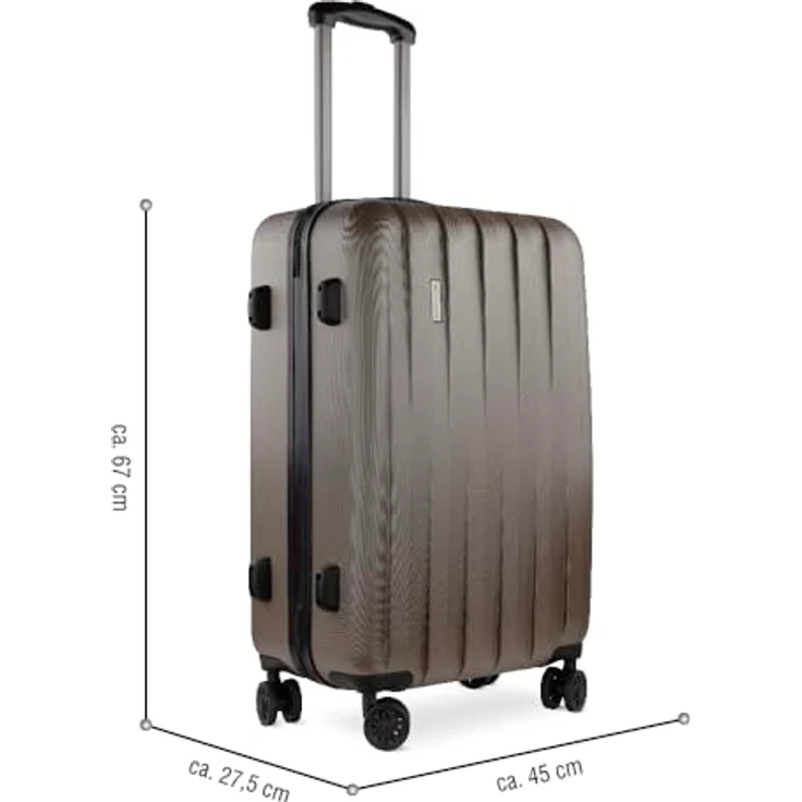 bugatti Lima Hartschalenkoffer 67x45x27,5 cm, 58,1L, 4-Rollen mit TSA-Schloss, Bronze – Bild 2