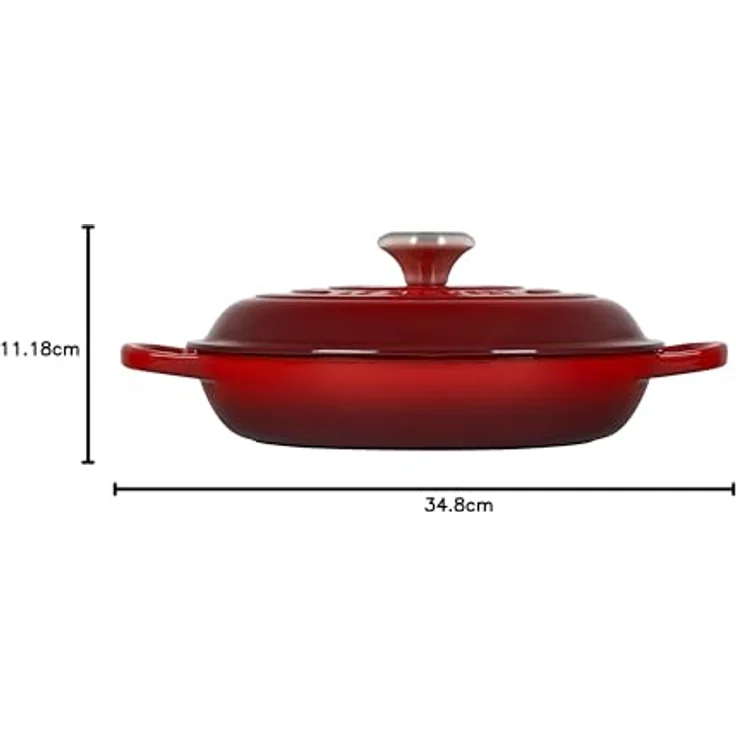 Le Creuset Signature Gusseisen Gourmet-Profitopf, Rund, Ø 26 cm, 2 l, Für alle Herdarten inkl. Induktion geeignet, Kirschrot – Bild 10