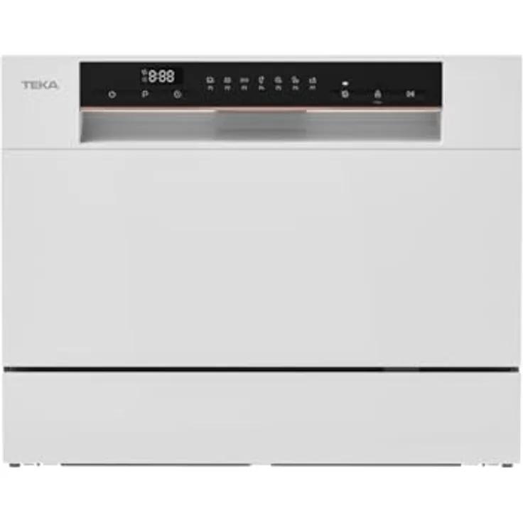 Teka LC 24700 WH, Halb integrierter Geschirrspüler, Kompakt, 6 Maßgedecke, Weiß, 49 dB, 7 Waschprogramme, Aqua Stop