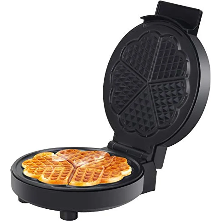 Elta Waffeleisen Edelstahl 1200 Watt, Anti-Haft Teflon Beschichtung, Herzförmige Backfläche, Stufenlos regelbarer Thermostat, Einfache Reinigung, Kontrollleuchte – Bild 3