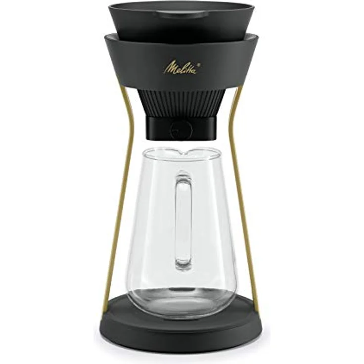 Melitta Momentum AMANO Kaffeebereiter, schwarz-gold mit Filterverschluss und Tropfschutz – Bild 1