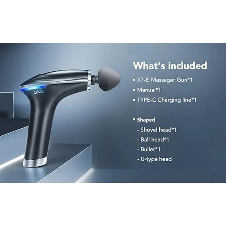 SKG MASSAGE GUN X7-E Gray, Massagegerät mit 5 Speed Transmissions und High Torque brushless Motor – Bild 4