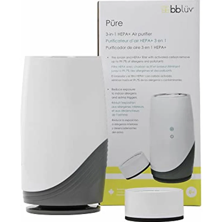 Bblüv Püre 3-in-1 HEPA Luftreiniger mit Aktivkohlefilter, Luftreiniger, Grau, Weiss – Bild 2