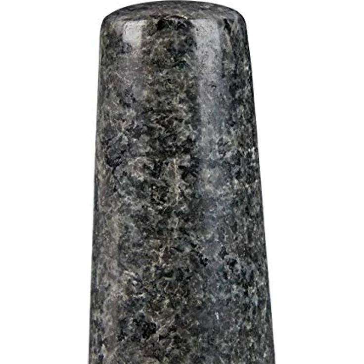 Relaxdays Granit Mörser mit Stößel, robust & langlebig, Gewürze, Kräuter, polierter Steinmörser, Ø 13 cm, 250 ml, grau – Bild 9