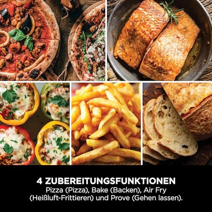 Ninja MO201EU, 4-in-1 Outdoor-Elektro-Pizzaofen und Heißluftfritteuse, für 30 cm Pizzen, Edelstahl, 370 °C – Bild 8