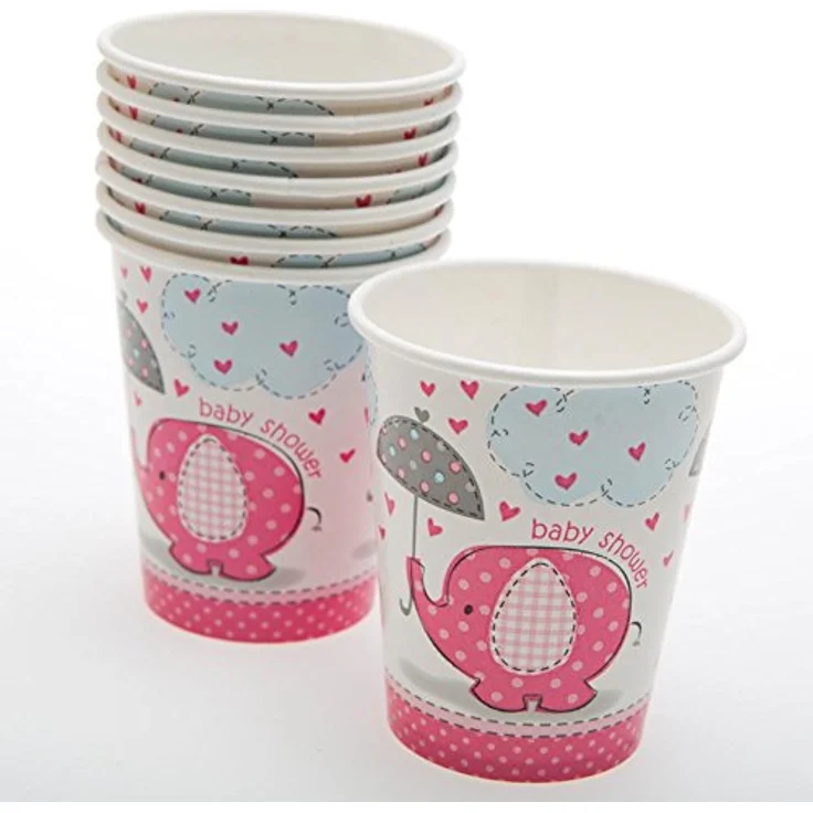 partybecher Baby-Dusche rosa 266 ml Mädchen – Bild 5