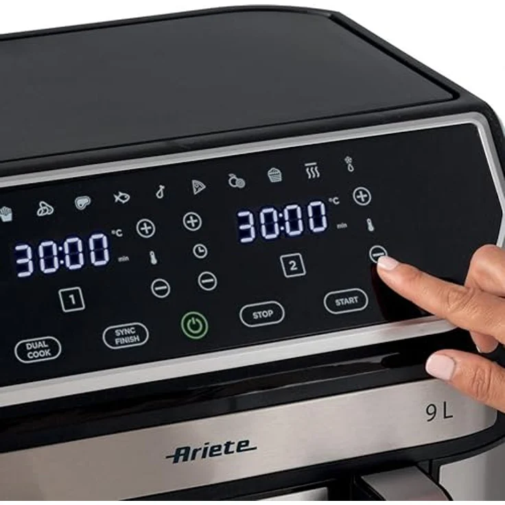 Ariete 4625 Luftfritteuse 9L - Digitalanzeige, Dual-Korb, Rapid Air Technologie, einstellbare Temperatur 80°C-200°C – Bild 4