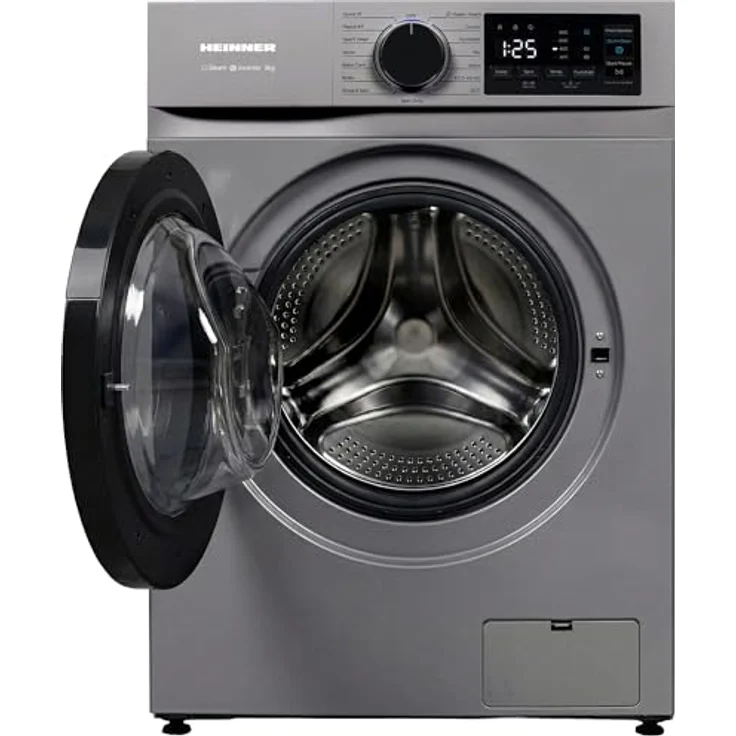 Heinner HWM-M914IVNSA, Schlanke Waschmaschine 9 kg, 1400 U/min, mit LED Display, Silber – Bild 4