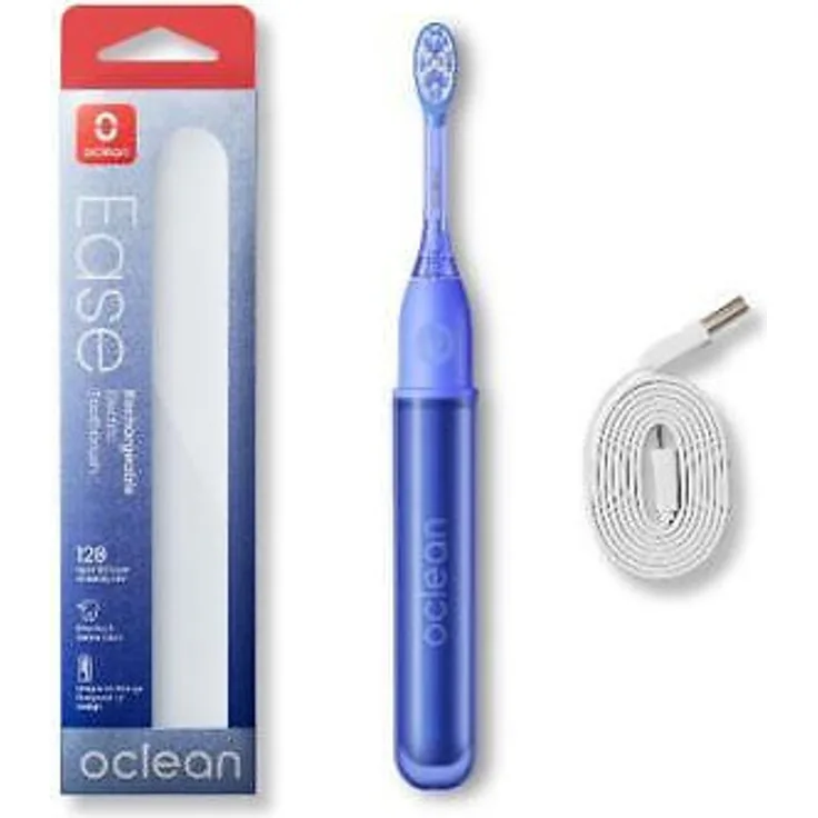 Oclean Ease Wiederaufladbare Elektrische Zahnbürste, Blau, 120 Tage Akkulaufzeit, 2 Putzmodi mit Timer und Staubschutzhülle