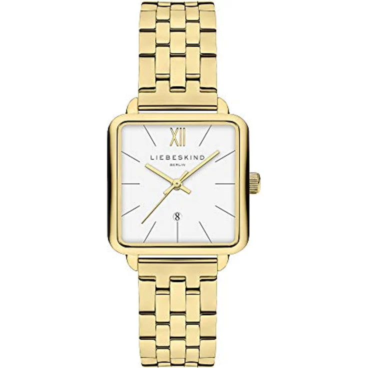 Liebeskind Berlin Armbanduhr LT-0177-MQ IP gold, Damenuhr mit extra-flachem Gehäuse und hochwertigem Edelstahlarmband – Bild 1