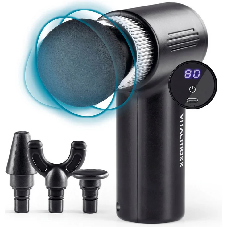 VITALmaxx Massagegerät Mini-Gun, Massagepistole 5-tlg., kraftvolle Muskelmassage mit 2060 Schlägen pro Minute – Bild 1