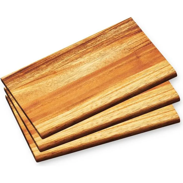 Kesper Frühstücksbrett Frühstücksbrettchen, 3er Pack, Akazienholz, ideal zum servieren von Speisen