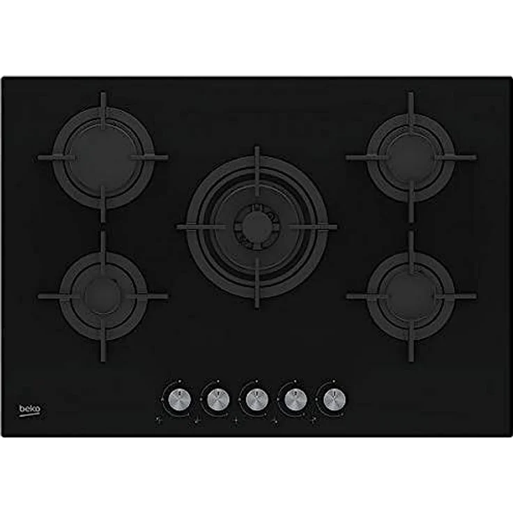 Beko HILW 75222 S Gaskochfeld 75cm, 5 schwarzlichter, schwarz – Bild 1