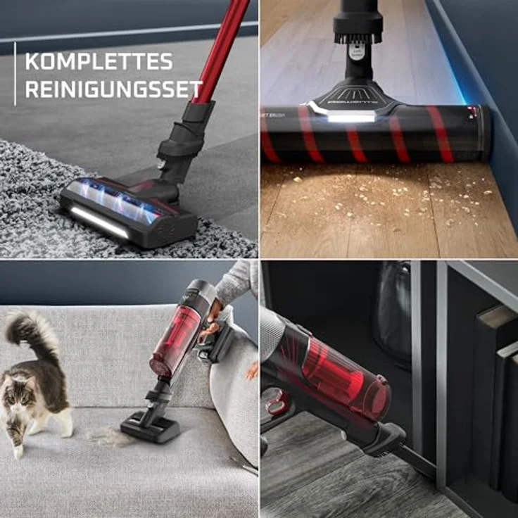 Rowenta X-Force Flex 9.60 Complete RH2099WO, Akku-Stabstaubsauger mit 100 Air Watts Saugkraft, rot/schwarz – Bild 4